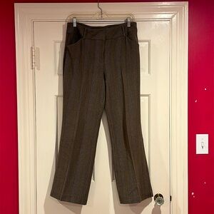 Ladies wide leg dress pants - autumn palette plaid.